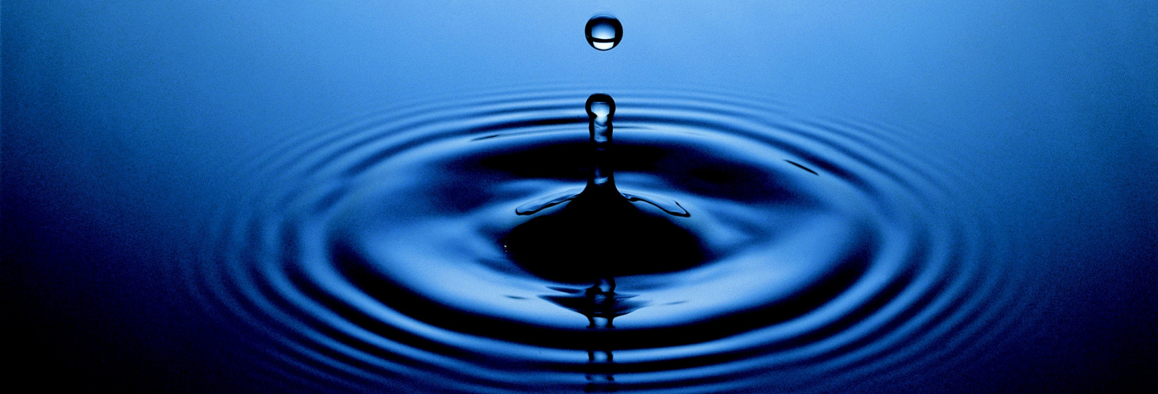 Water drop showing the ripple effect.